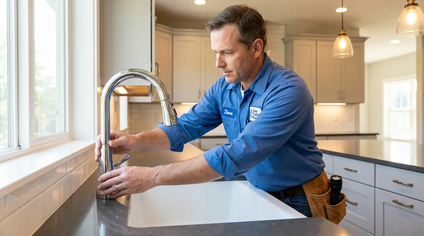 Kitchen faucet installation by Johns Plumbing LLC in Shreve